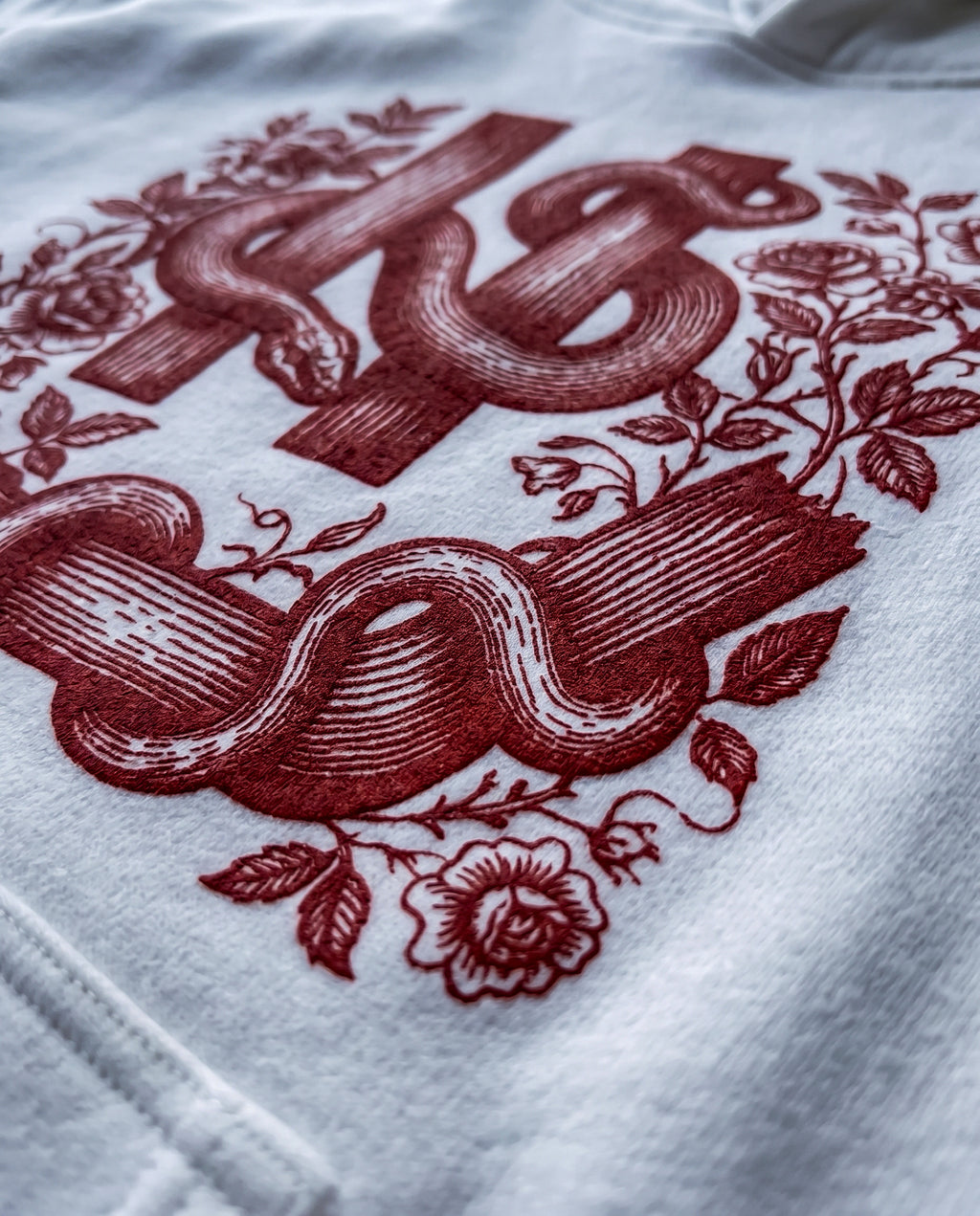 SYMBOL HOODIE white — print detail