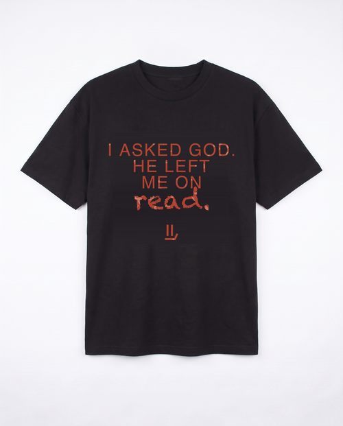 LEFT ON READ black tee front