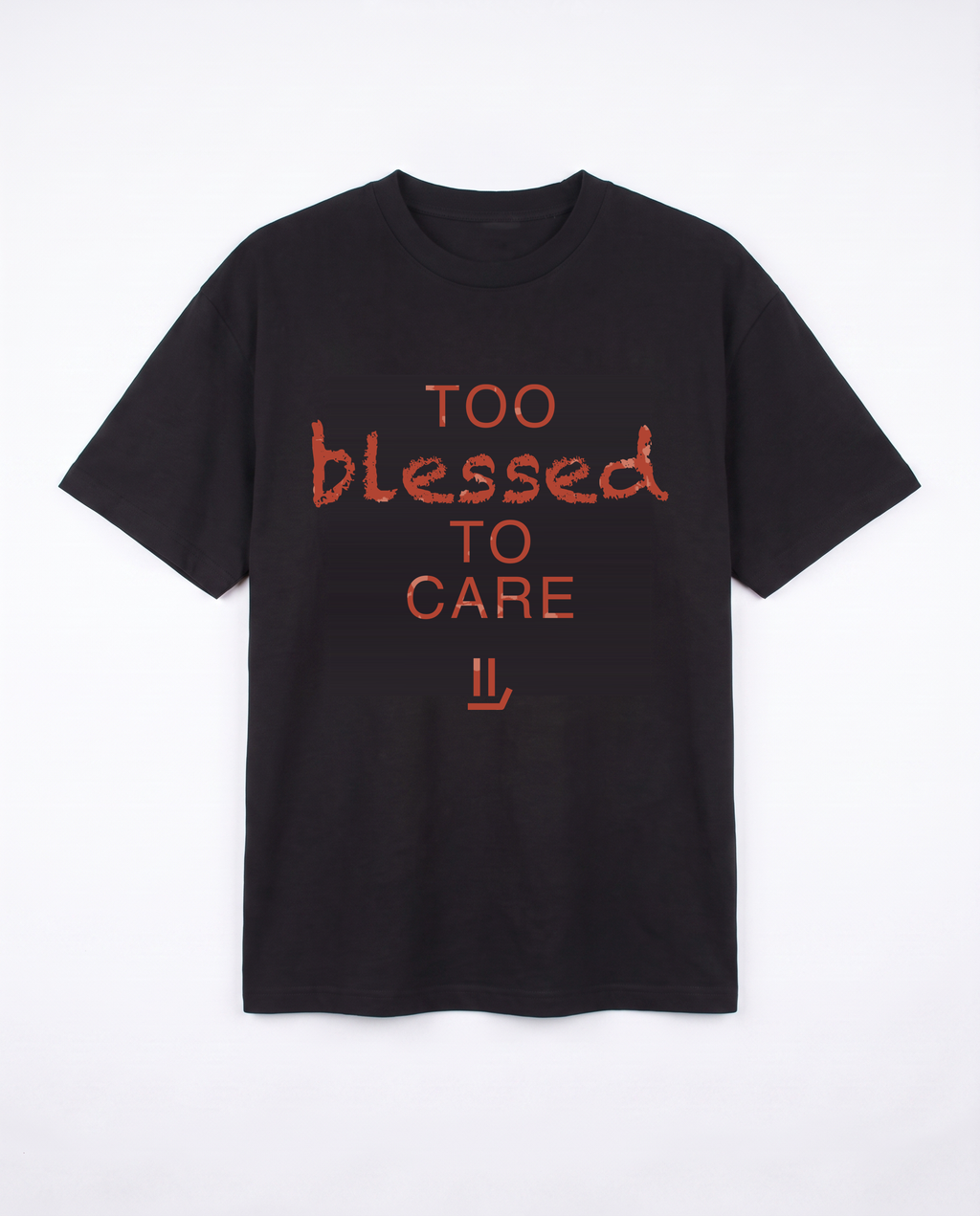 TOO BLESSED black tee front