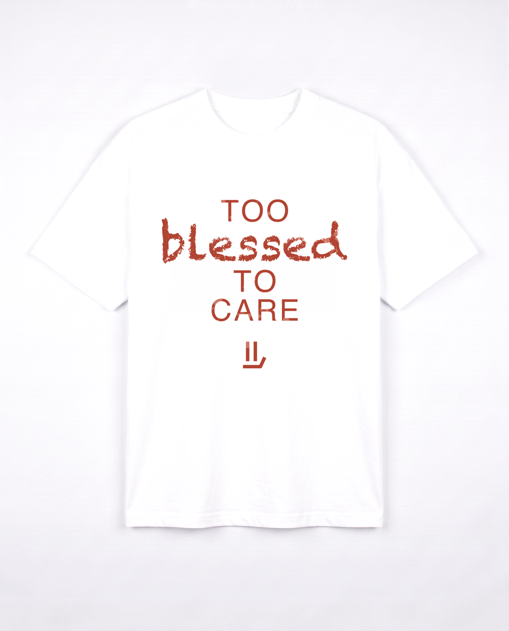 TOO BLESSED white tee front