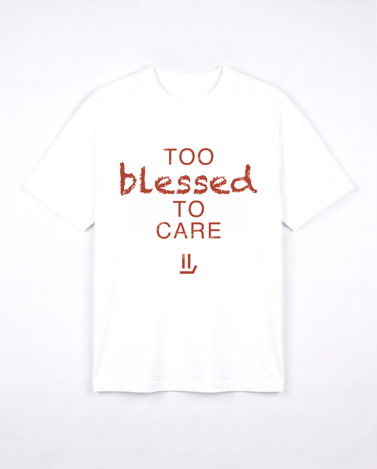 TOO BLESSED white tee front