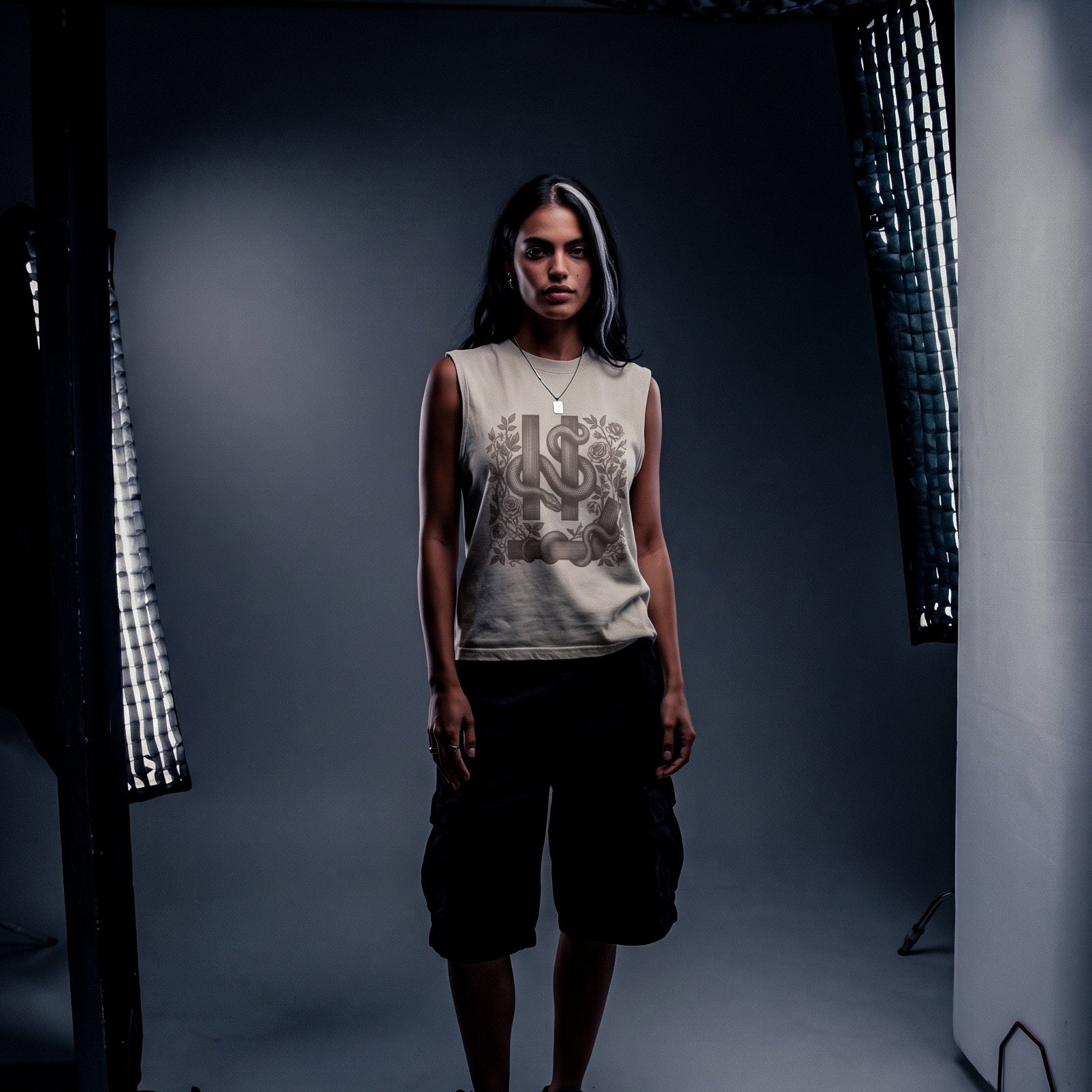 SYMBOL TANK worn on model