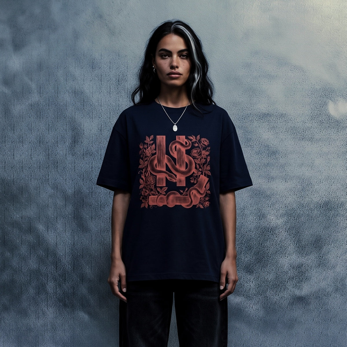 SYMBOL TEE worn on model